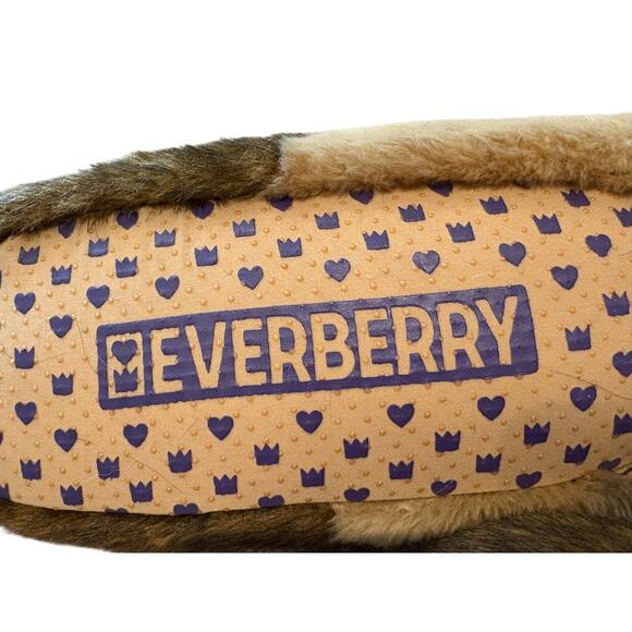 Everberry German Shepherd Furry Dog Slip On House House Slippers Women’s SZ 7-9 - Picture 5 of 10